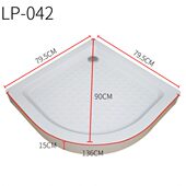 盆低盆隔弧形堵浴帘隔断扇形淋浴房浴室防水长防水底水底座防防臭