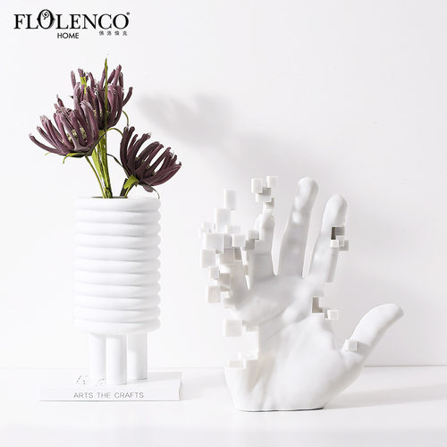 现代简约家居客厅电视柜玄关书房样板房树脂创意格子Y手掌装饰摆