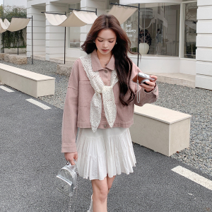 26年春款新品-减龄蕾丝披肩牛仔外套ZB187-1001-P145-K239，女装短外套，浙宝187