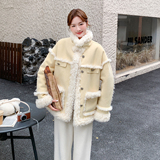 秋冬款新品-加厚可立领皮毛一体外套ZB187-115-P175-K239，女装皮草，浙宝187