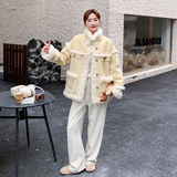 秋冬款新品-加厚可立领皮毛一体外套ZB187-115-P175-K239，女装皮草，浙宝187