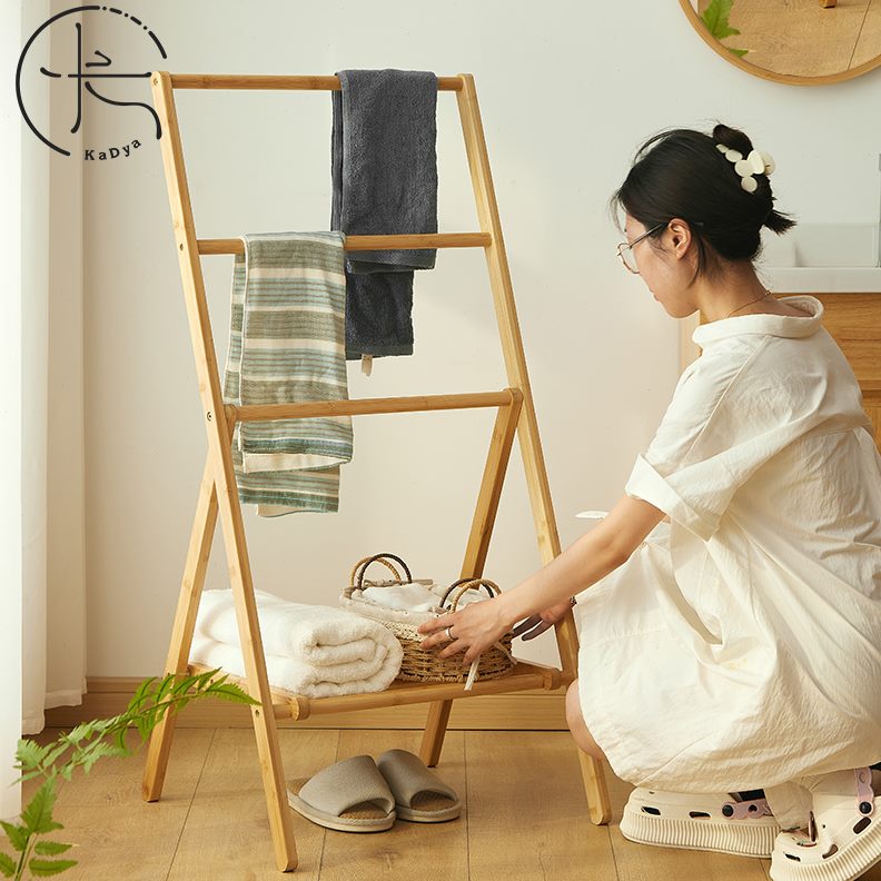 卧室边放落地裤架子床头置物架挂衣架衣帽架收纳床衣服架子折叠