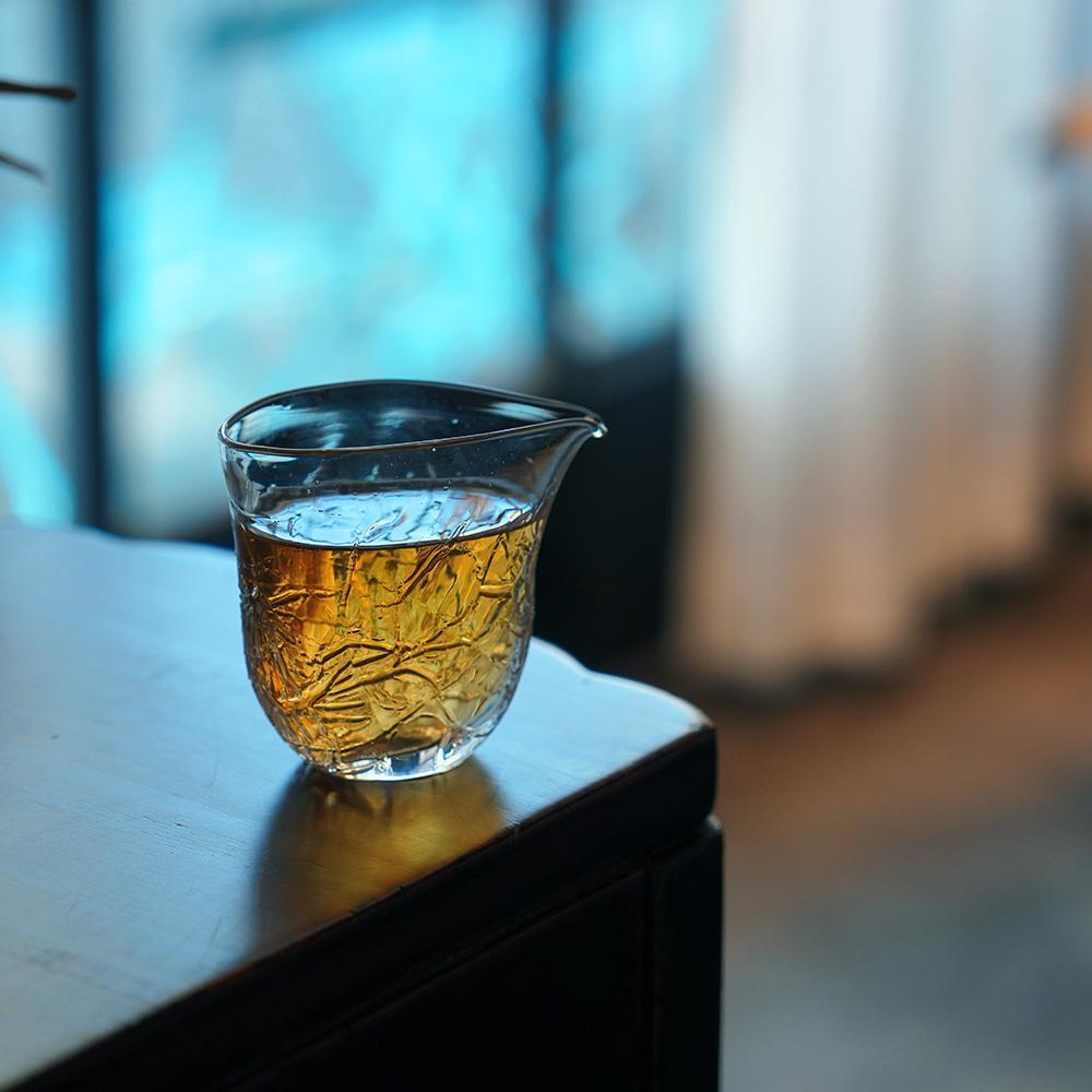 玻心璃语 | 冰裂扁形公道杯 玻璃 茶具 手工匠人 分茶器 透明