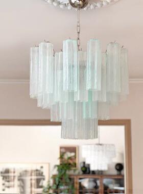 法式MURANO淡蓝色玻璃南洋中古客厅穆拉诺水晶别墅楼梯客厅吊灯