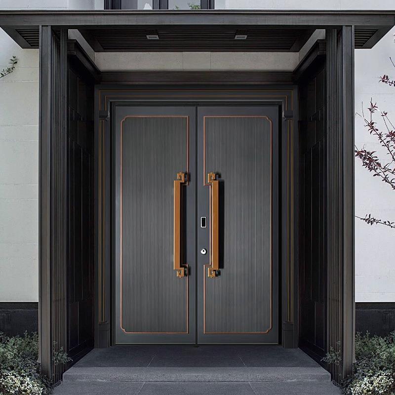 铸铝门别墅大门双开门农村乡村对开门家用自建房子母铜进户入户门