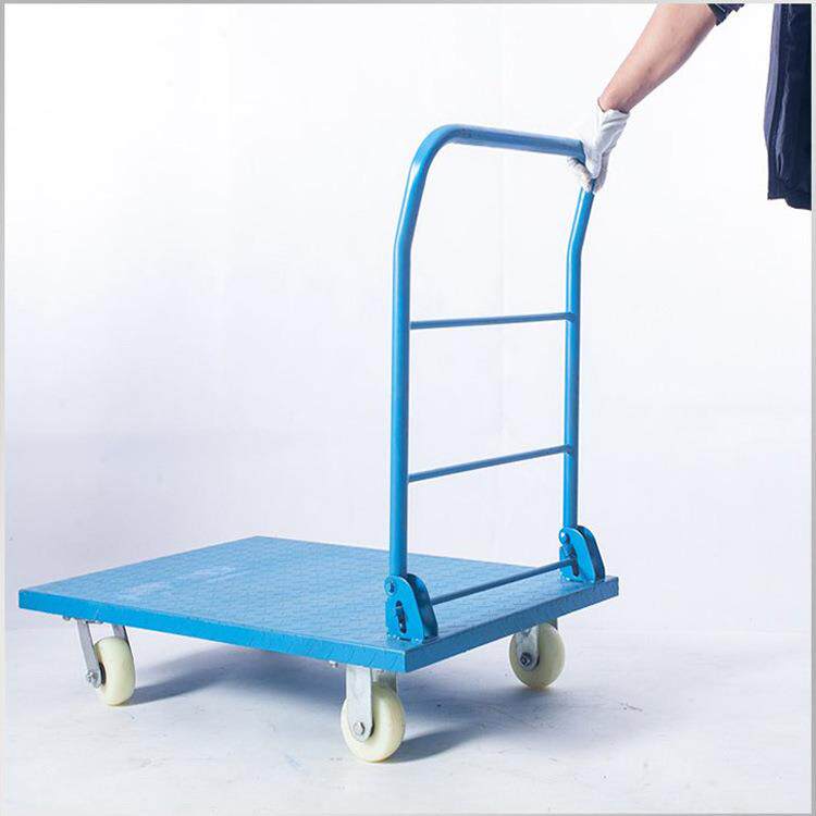 加长手推车推货拉货搬运车钢板小推车静音折叠平板车工地四轮拖车