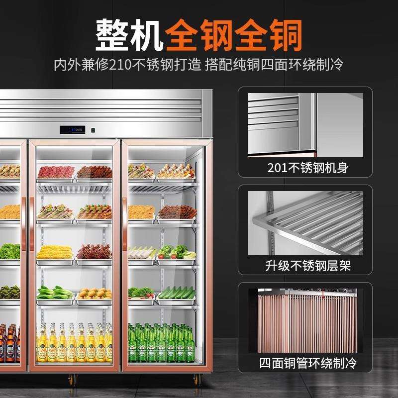 三开门保鲜柜冷藏展示柜冷冻商用冷柜蔬菜串串双三门点菜柜