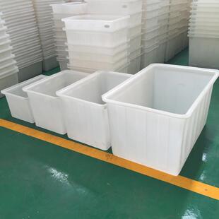 食品级牛筋料塑料方箱 耐酸碱方形白色90L塑胶水箱隆飞生产厂家
