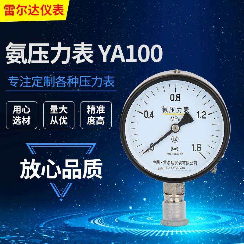 雷尔达YA100氨气压力表测压表 全不锈钢精密压力表