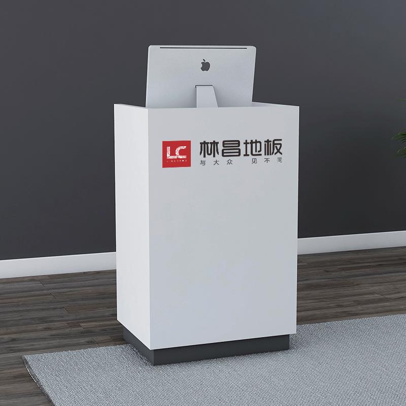 白色烤漆小型吧台4S店接待台售楼处迎宾台服装店收银柜台简约现代
