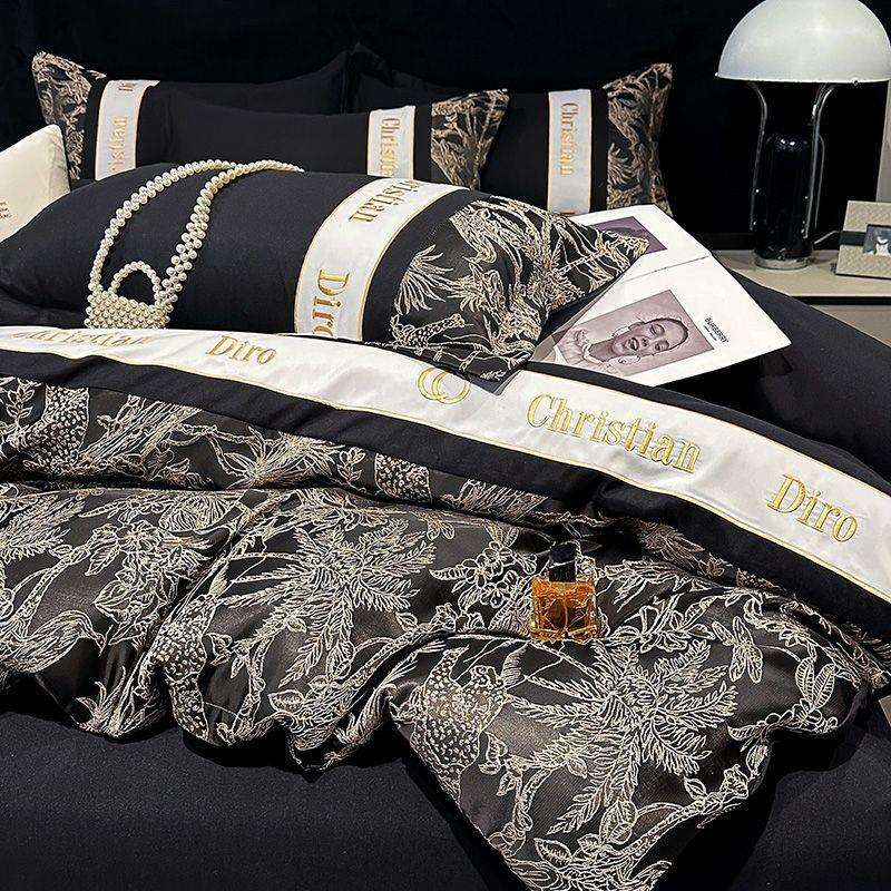 轻奢高级水洗磨毛刺绣床单四件套床笠被套床上用品学生宿舍三件套