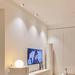 COB明装射灯可调角度家用无主灯客厅过道卧室餐厅吸顶式白色3500k