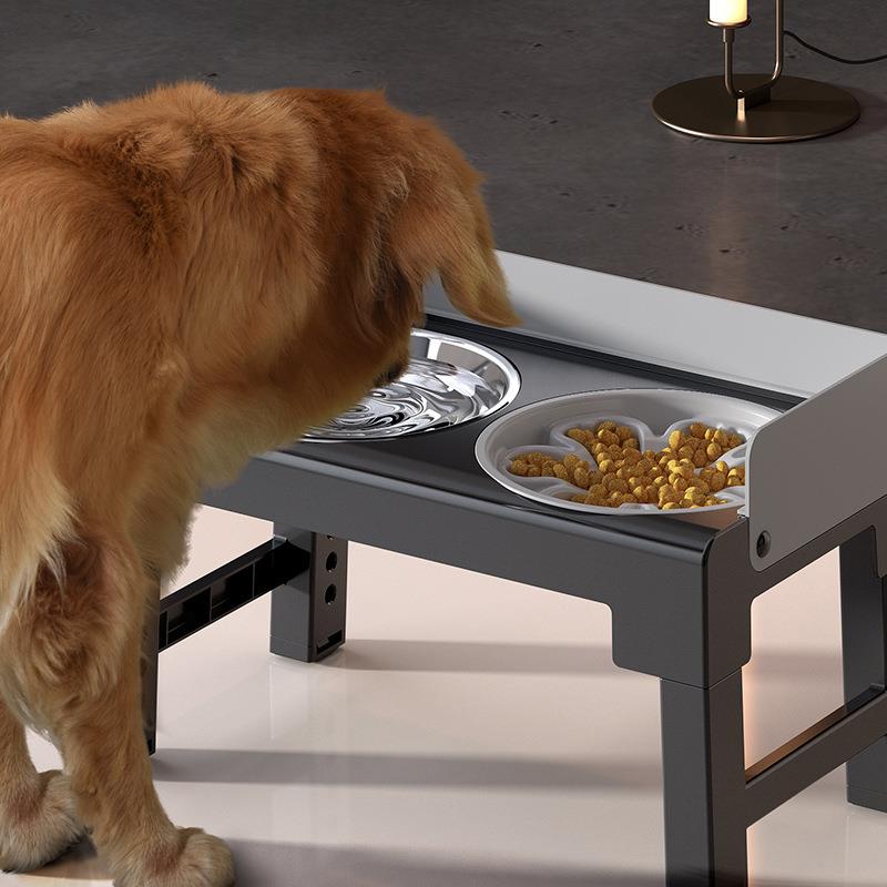 宠物升降喂食碗可调节高度角度狗碗护颈防打翻中大型犬专用高架碗