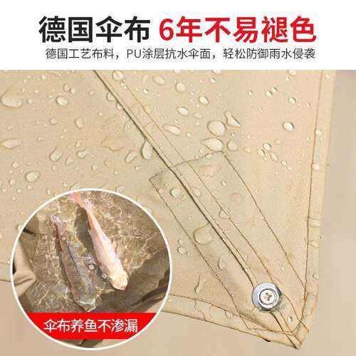 户外罗马伞大号水箱太阳伞方形伞庭院侧立伞带灯条遮阳伞室外