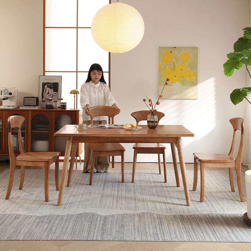 木月实木餐桌椅多尺寸可选择餐厅现代简约长方形饭桌白蜡木餐桌