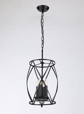 ebay亚马逊爆款美式复古工业风创意个性黑色金属笼子客厅吊灯