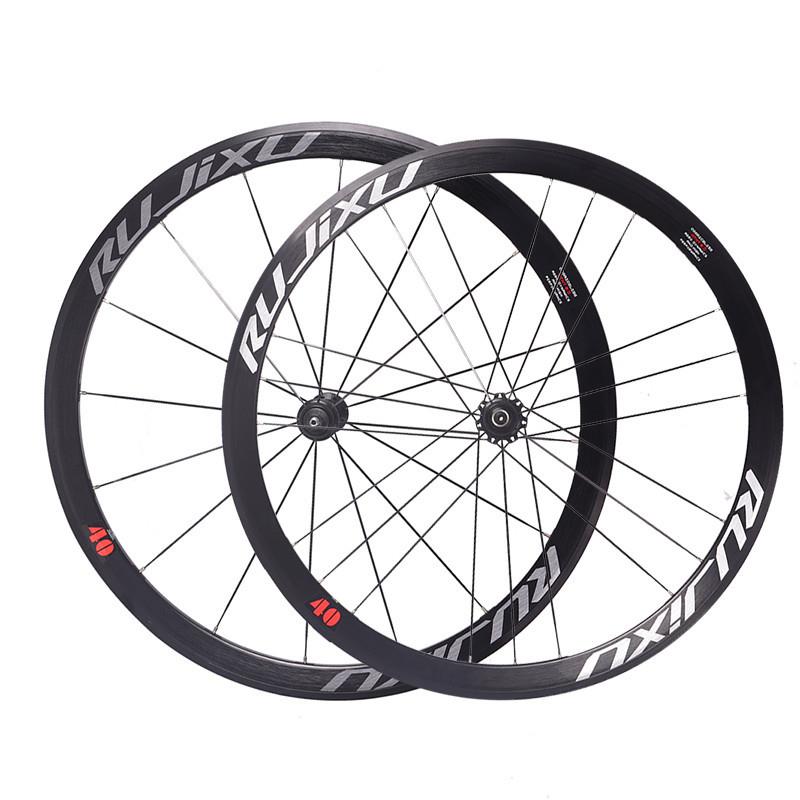 RUJIXU公路自行车轮组700C铝合金V/C圈刹轮毂40MMG3编法超润7培林