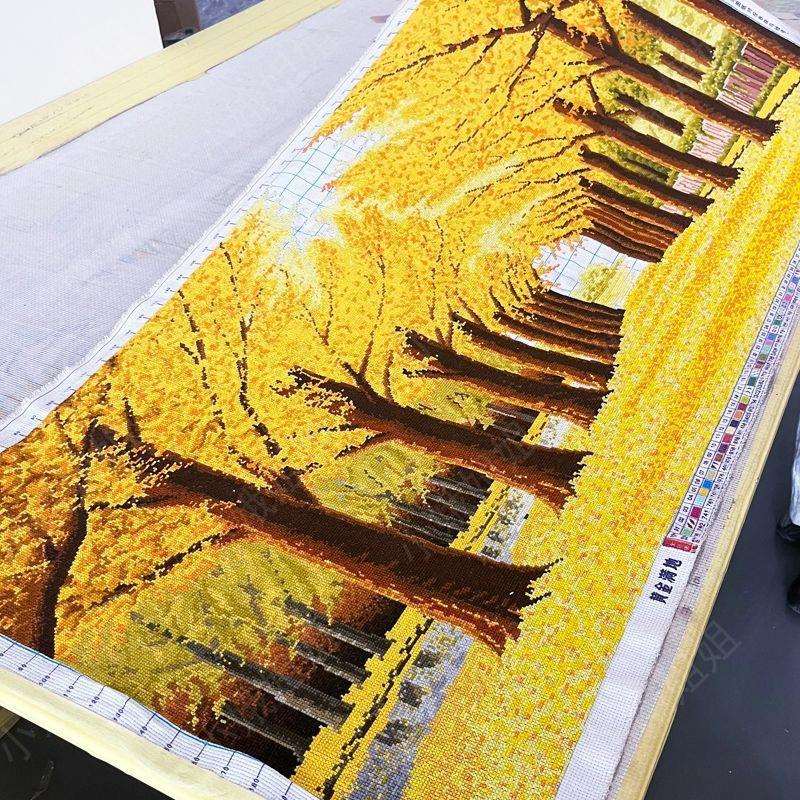 黄金满地十字绣成品不带框纯手工出售已绣好2025新款客厅高端聚财