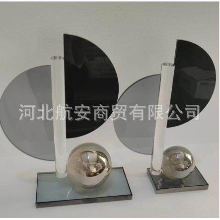 现代简约创意水晶工艺品摆件样板房售楼处家居办公桌书架软装饰品