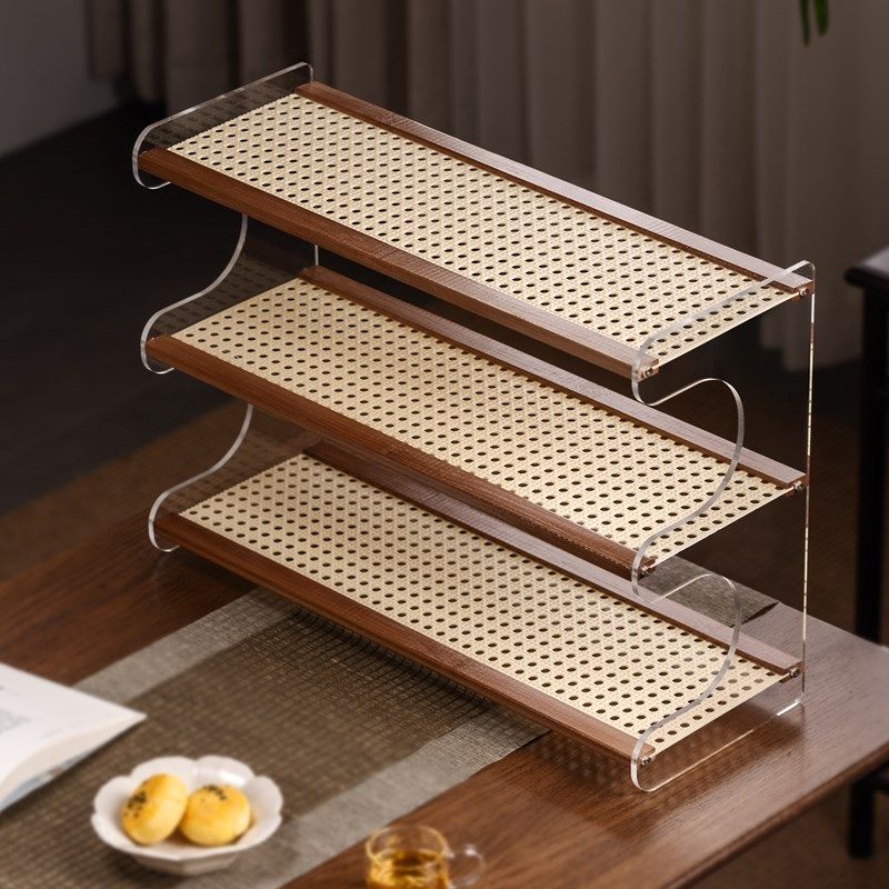 桌面博古架小型茶j具置物架茶杯茶叶收纳新中式茶台茶壶茶叶放置