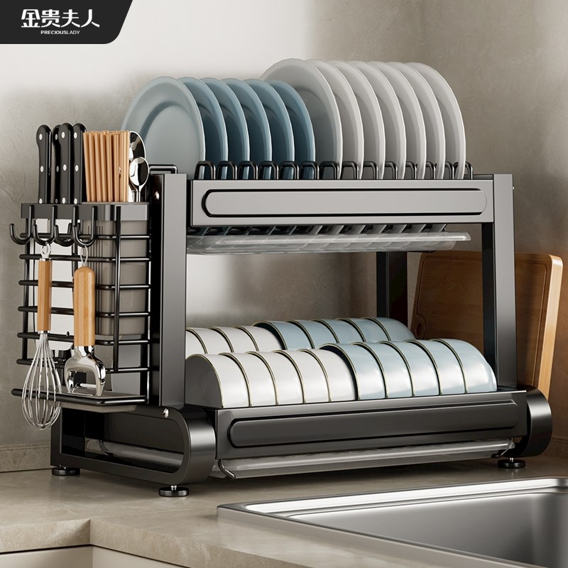 碗架厨房置物架台面碗盘碗碟收纳架多功能筷子砧S板厨具收纳沥水
