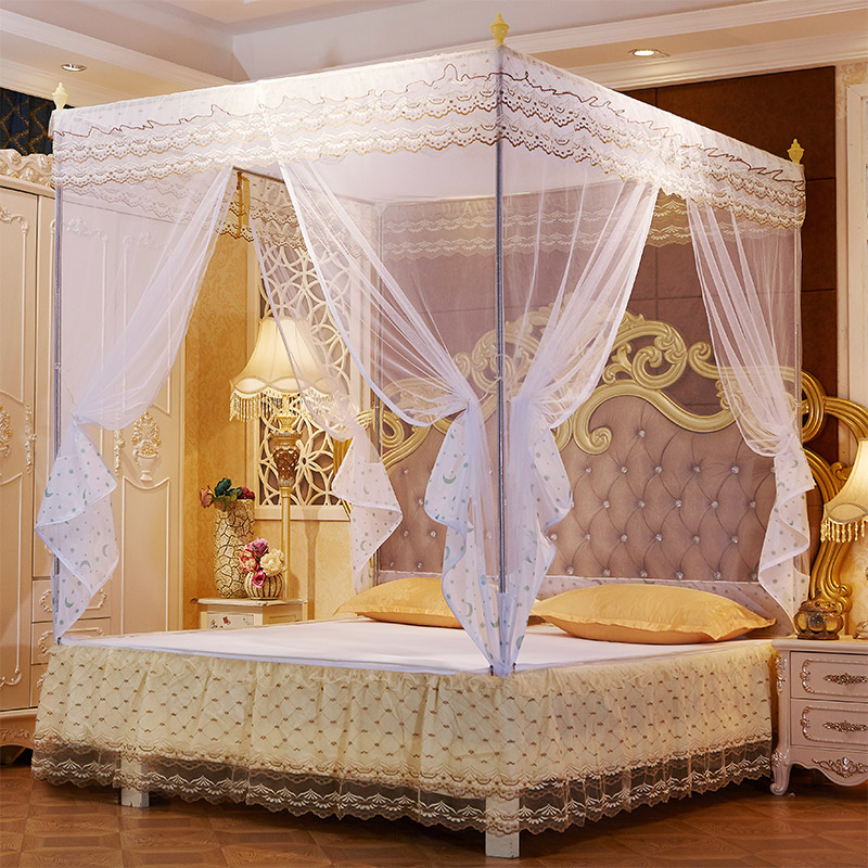 蚊帐防摔坐床全底拉链式三开门加高防护1.5米/1.U8m床不锈钢家用