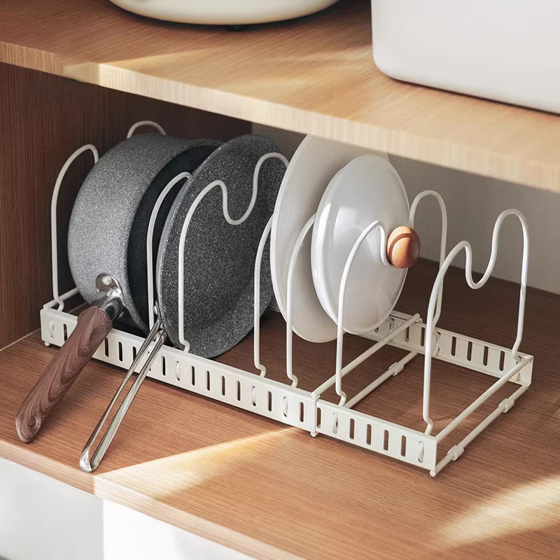 厨房置物架可调节伸缩橱柜u内锅具厨具收纳放锅架台面碗碟架锅盖