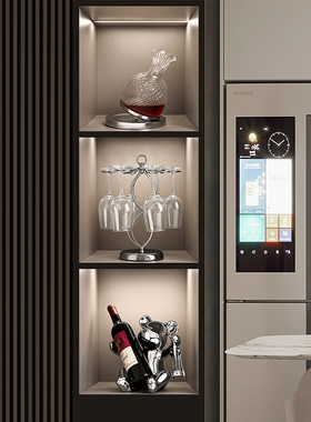 意式极简餐边柜红j酒架装饰品摆件创意酒柜电视柜轻奢高级感酒杯