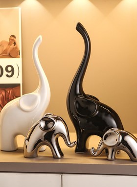 轻奢高级感陶瓷玄关桌面摆件家居客厅酒柜电P视柜装饰品乔迁礼物