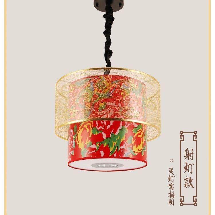中式铁锅炖餐厅灯笼东北风装饰大厅餐桌卡座灯具饺子面馆商铺特色