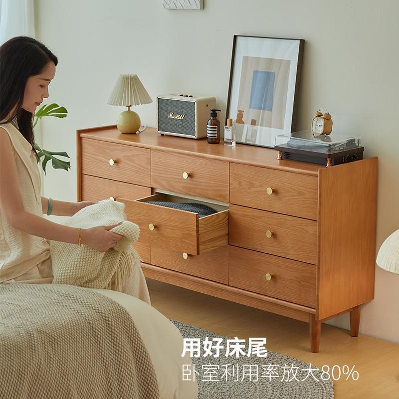 实木九斗柜家用储物柜客厅边柜玄关柜置物收纳柜卧室抽屉柜床尾柜