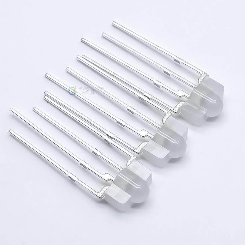 机械键盘3mm rgb灯珠f3雾状塔形透明共阴阳全彩直插led灯珠二极管