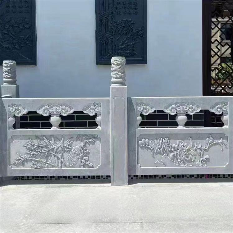 青石栏板石栏杆阳台别墅石围栏景区公园庭院镂空花岗岩石雕栏杆