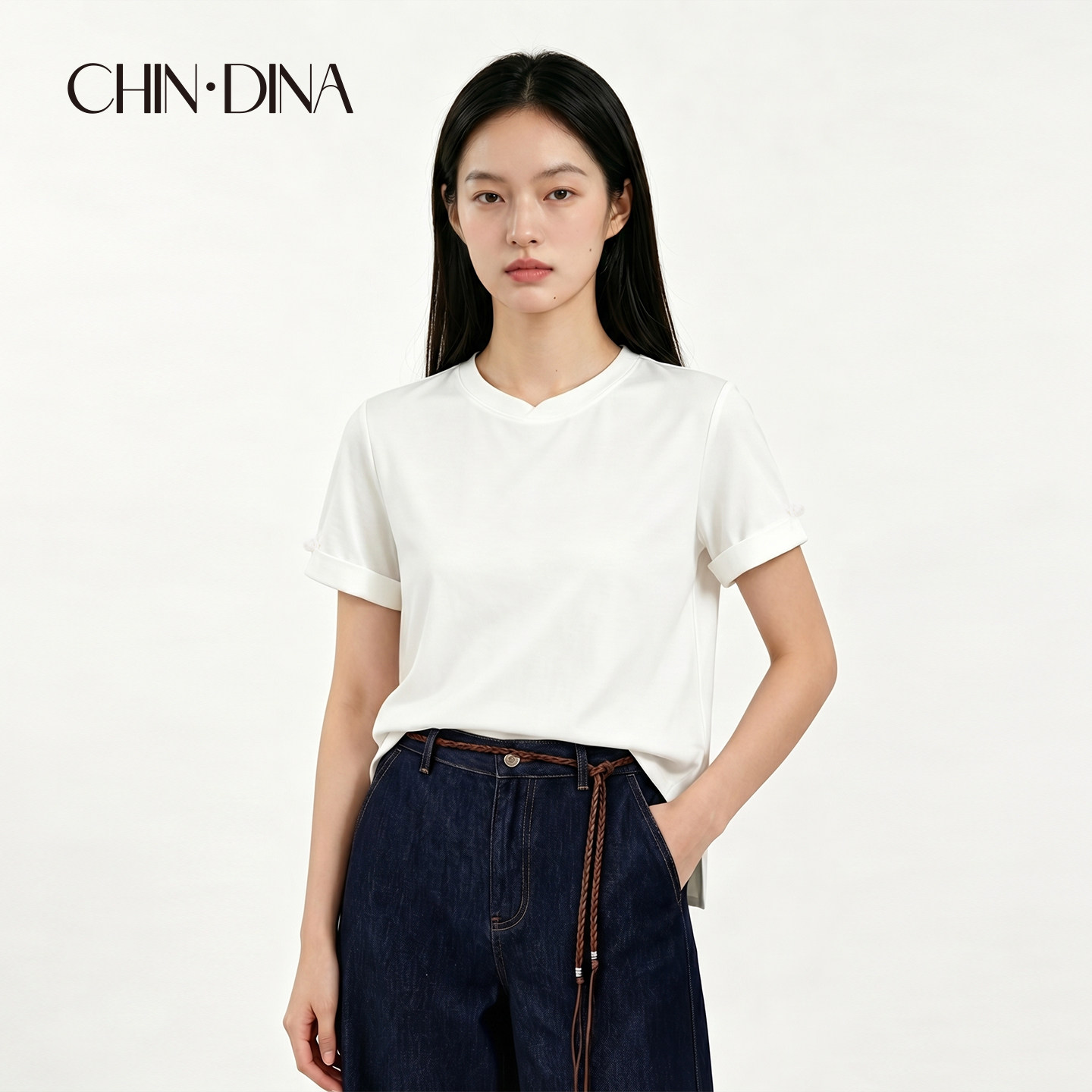 新中式天丝亚麻短袖T恤女202T恤
