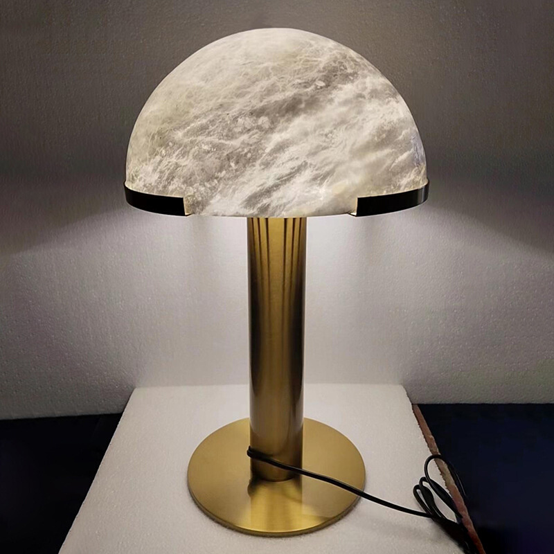 新中式云石台灯书房简约床头样板间设计师别墅酒店高档装饰客厅灯