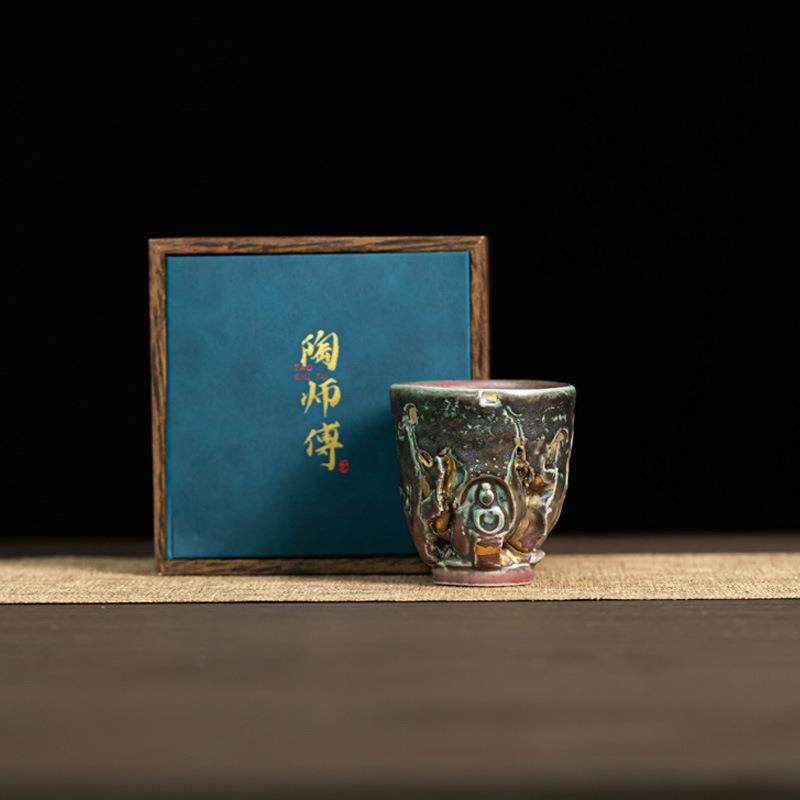 窑变志野烧杯子柴烧岩矿主人杯茶杯纯手工复古粗陶品茗杯茶盏单杯,鲜花速递/花卉仿真/绿植园艺,割草机/草坪机,淘宝优惠券,粉丝福利购,淘宝优惠卷