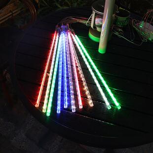 流星雨led灯太阳能灯串七彩户外防水亮化装饰挂树上彩灯树灯装饰