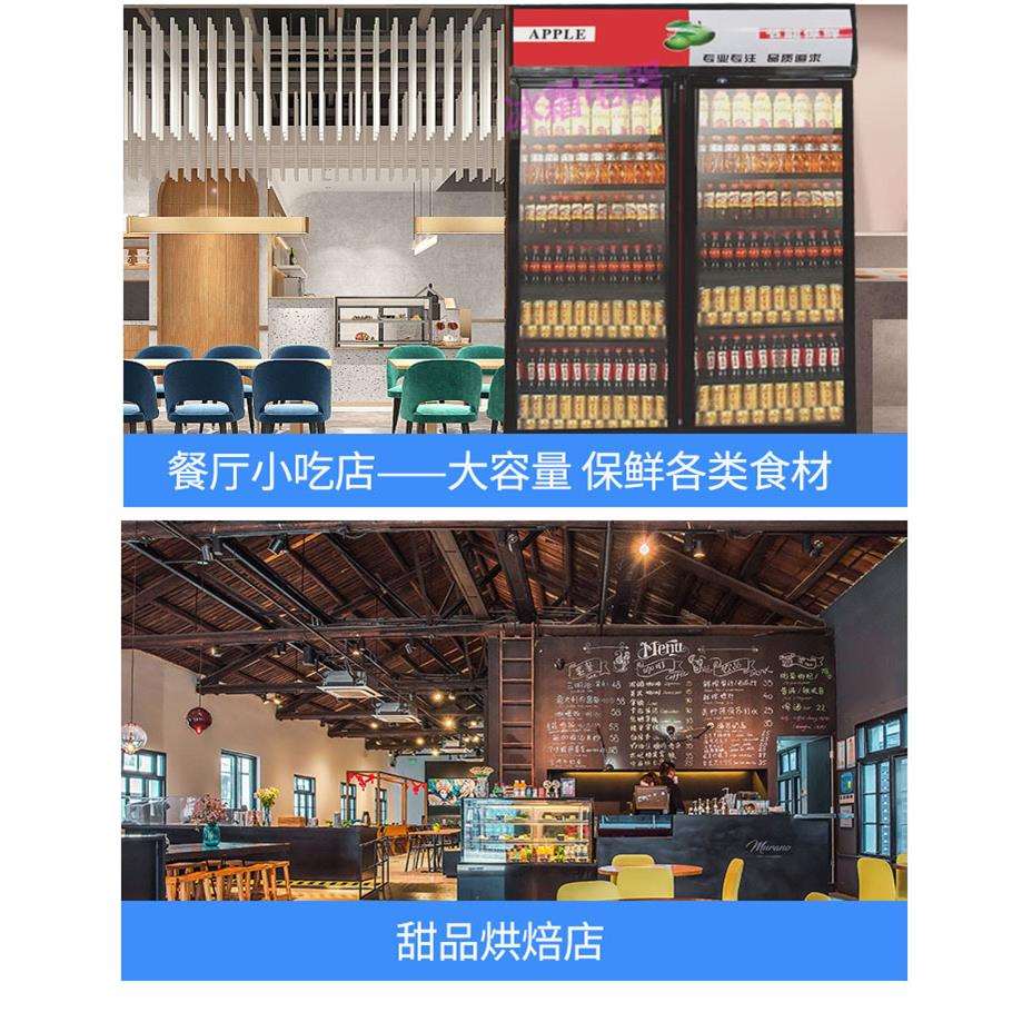 冰霜冷藏展示柜单门饮料柜商用双开门冰柜冰箱超市啤酒保鲜柜立式