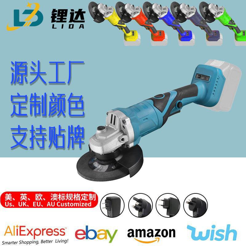 跨境多功能细柄可旋转角磨机手持切割20V锂电无刷打磨抛光机磨光