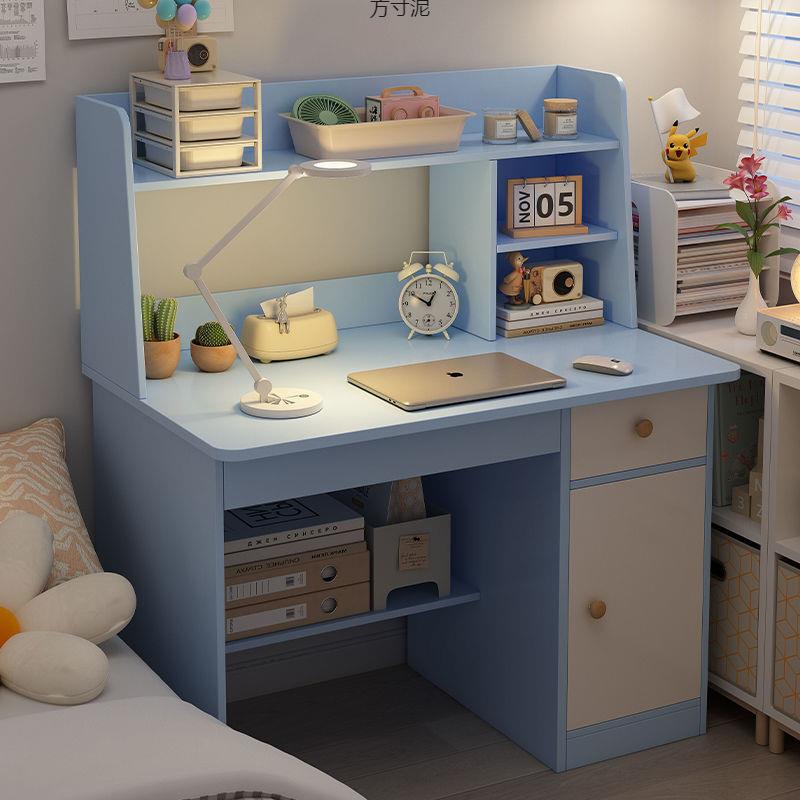 中小学生书桌书架一体家用电脑桌台式简约学习写字桌办公桌椅组合