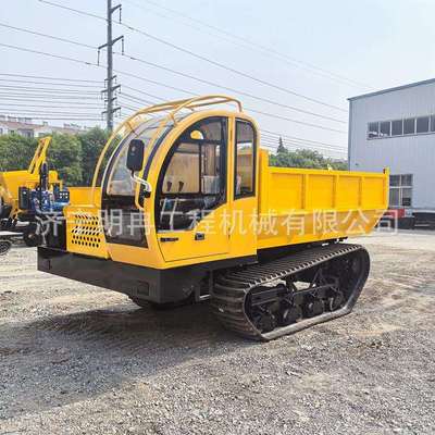 橡胶履带运输车车厢旋转自卸 全实心轮爬坡搬运车 沙漠戈壁滩专用