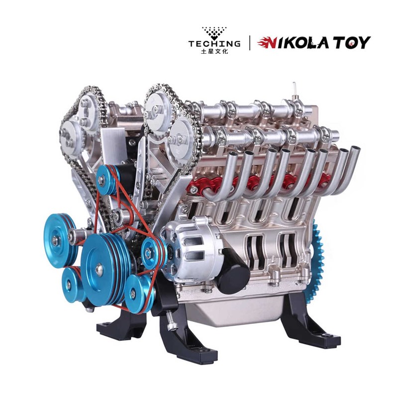 土星文化V8发动机模型全M金属组装可移动