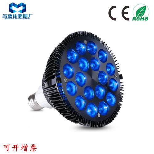 亚马逊热销 PAR38蓝光灯 54W蓝光射灯 E27 E26螺口射灯 LED补光灯
