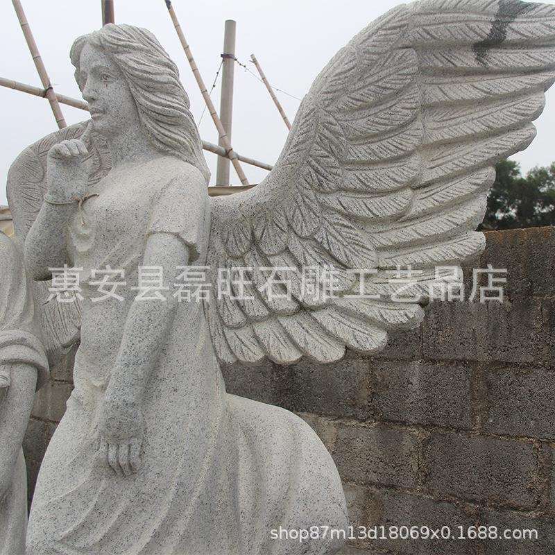 厂家雕刻欧式人物石雕天使雕像广场景区创意摆件花岗岩石头工艺品