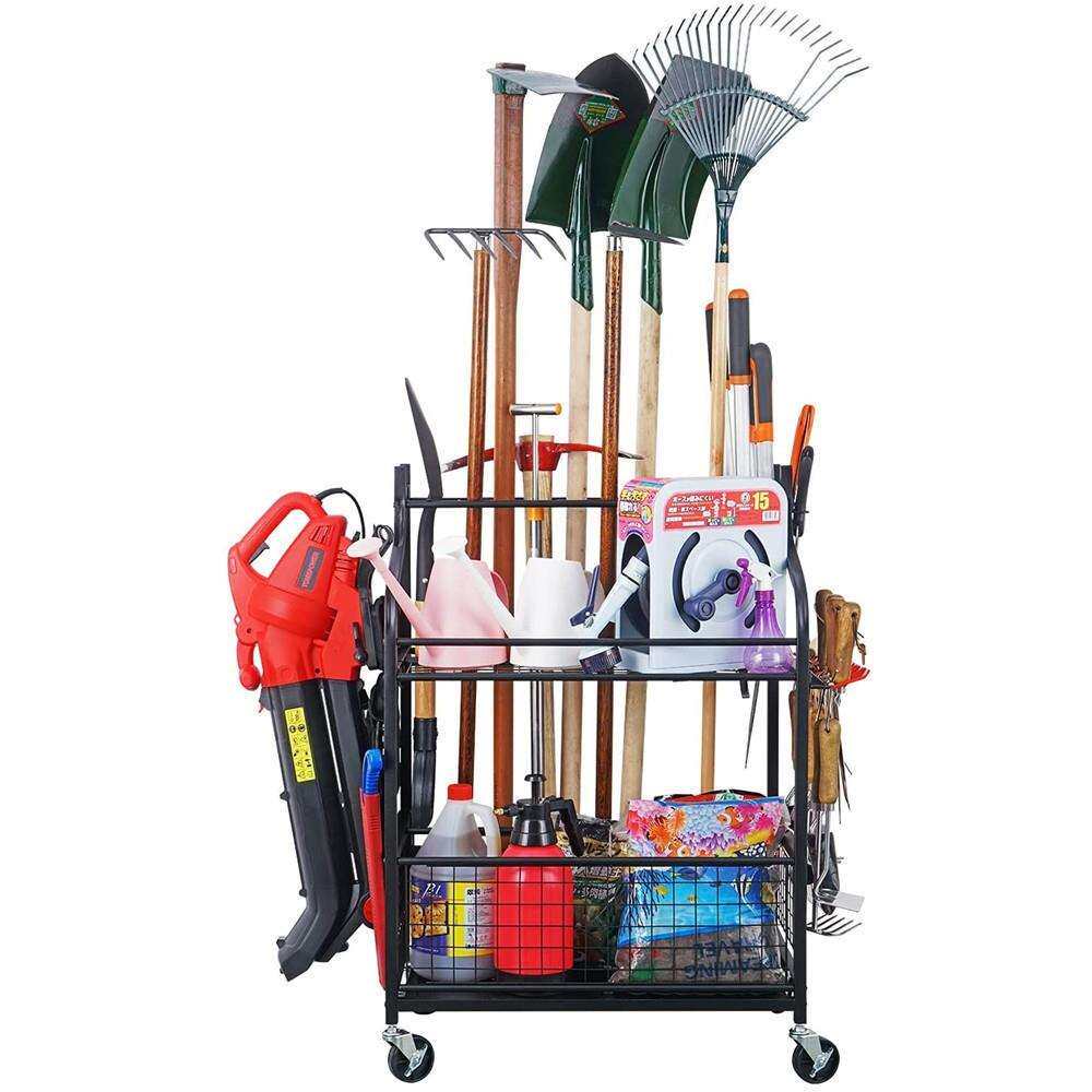 跨境花园工具收纳架车库庭院工具农用具整理器运动用品储物架