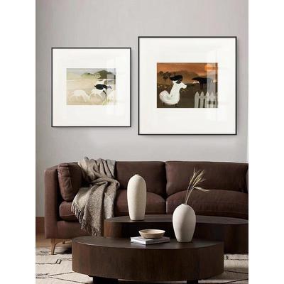 艺术羊群玛丽众大师卡纸费德复古范文艺小名画挂画装饰画怀旧马与