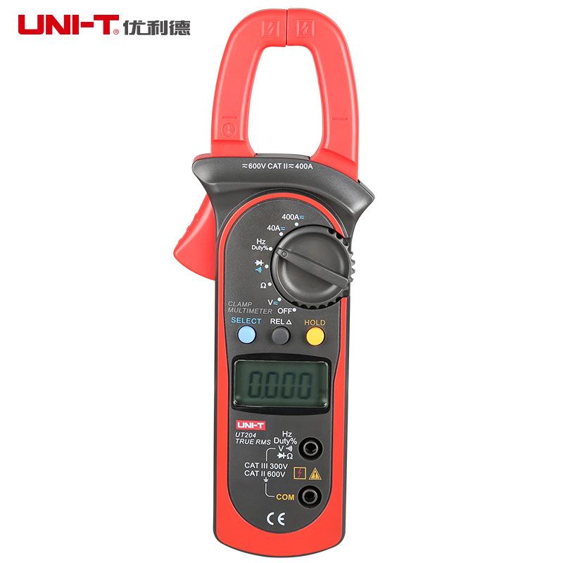 优利德UT204交直流数字钳形万用表防烧防误测数显钳形电流表