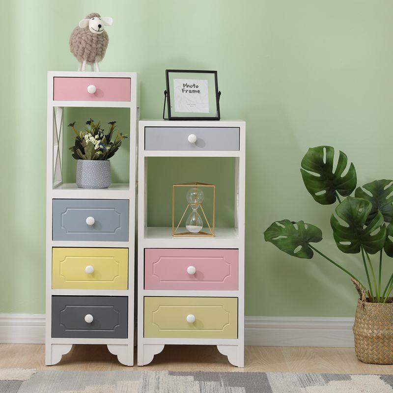 W7长20厘米床头柜实木夹缝收纳柜抽屉式窄柜30cm宽小型桌子客厅斗