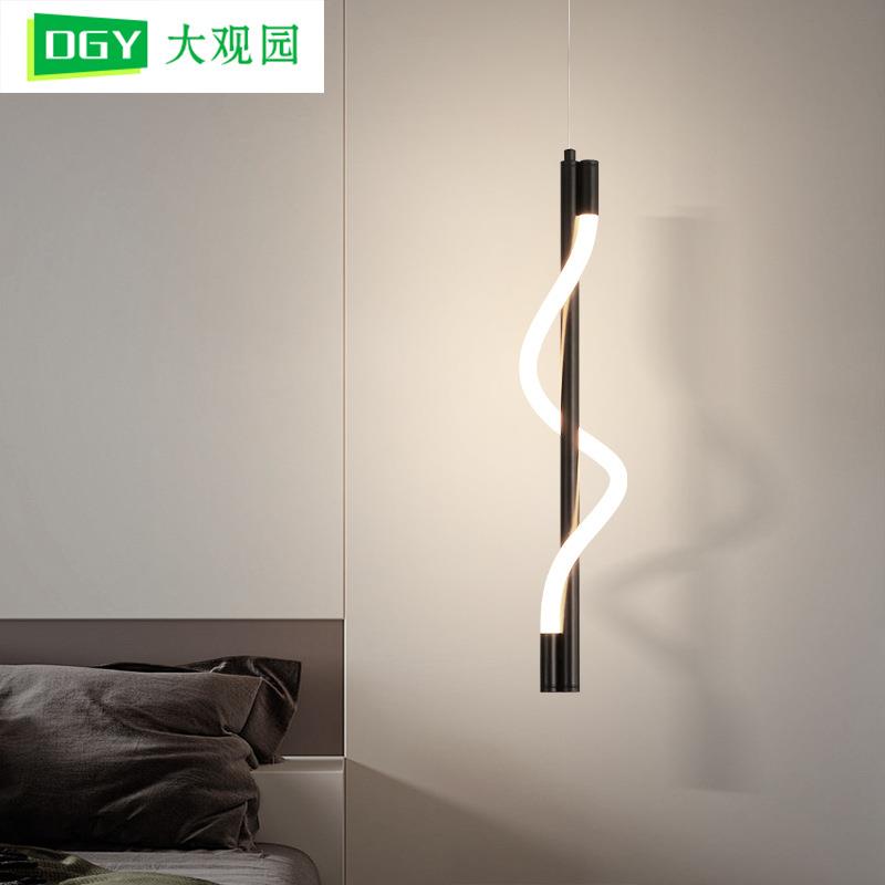 床头吊灯卧室灯极简小吊灯长条灯具北欧现代简约创意床头灯饰314L