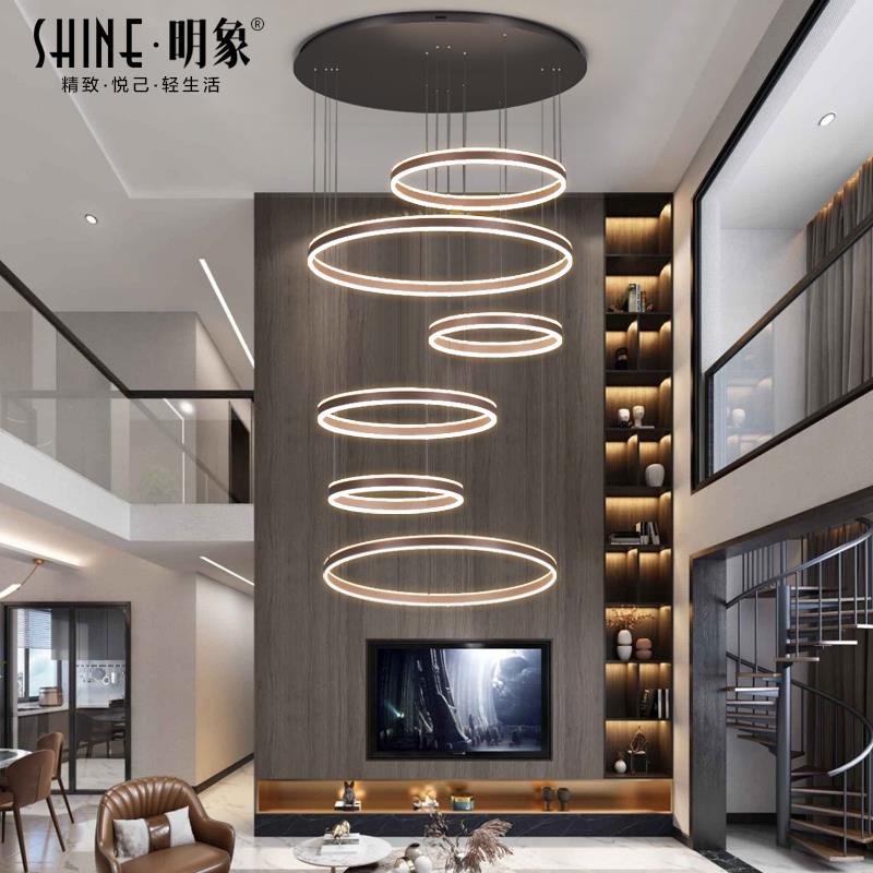北欧客厅大吊灯led后现代大气别墅复式楼大厅挑高跃层吊灯楼梯灯